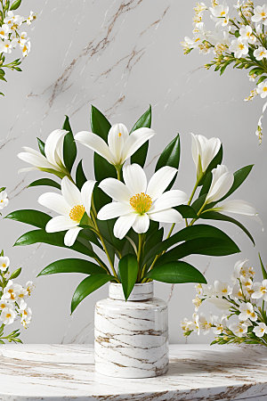 家居花瓶插画高清摄影图