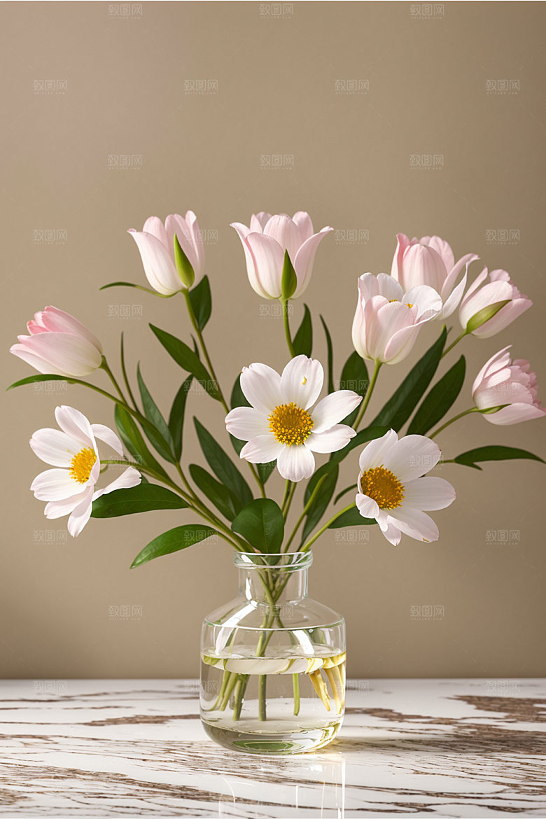 家居花瓶插画高清摄影图