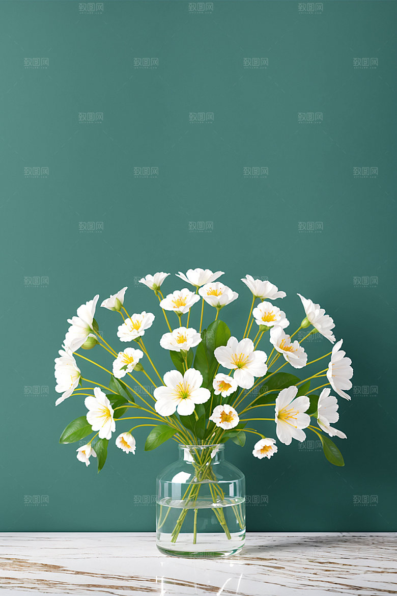 家居花瓶插画装饰摄影图
