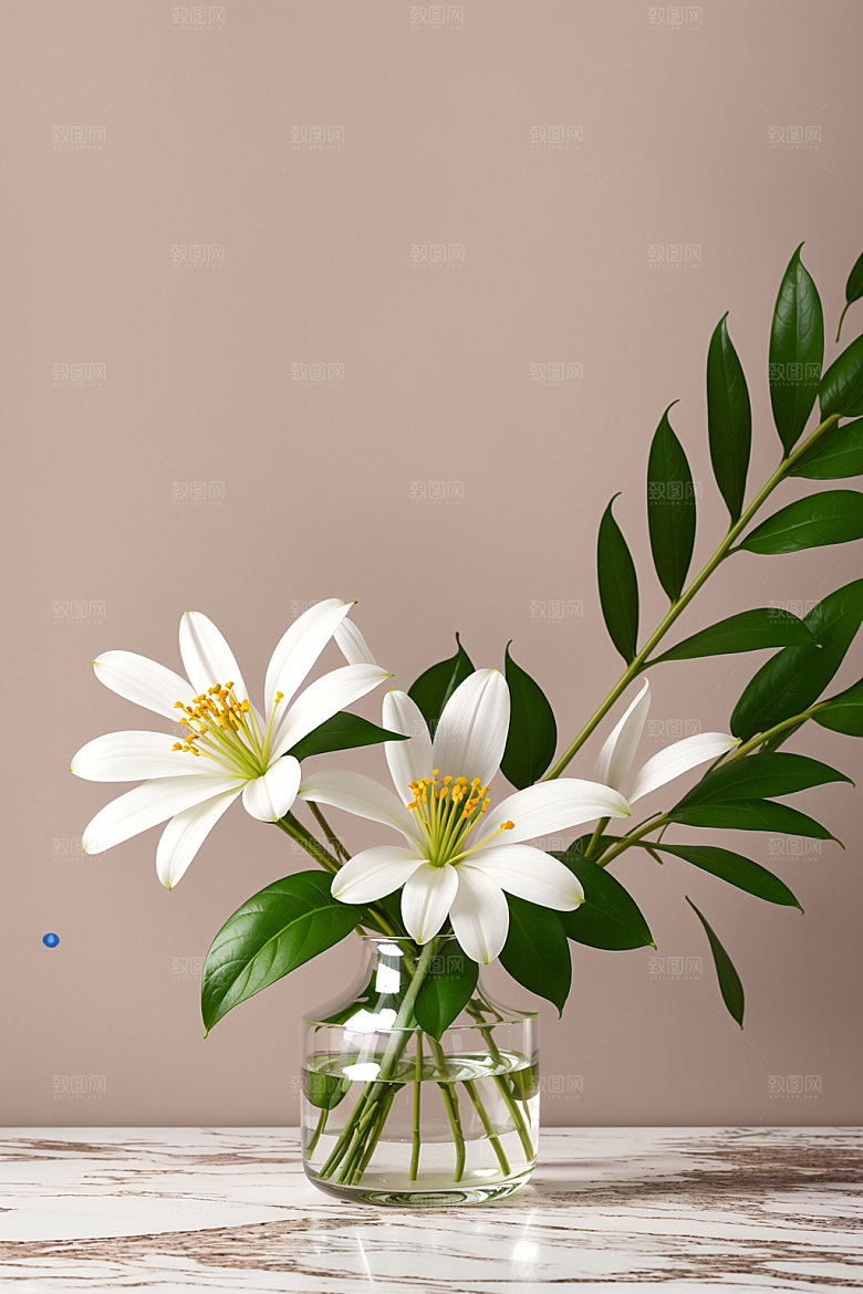 家居花瓶插画软装摄影图