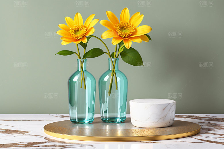 家居花瓶插画室内摄影图