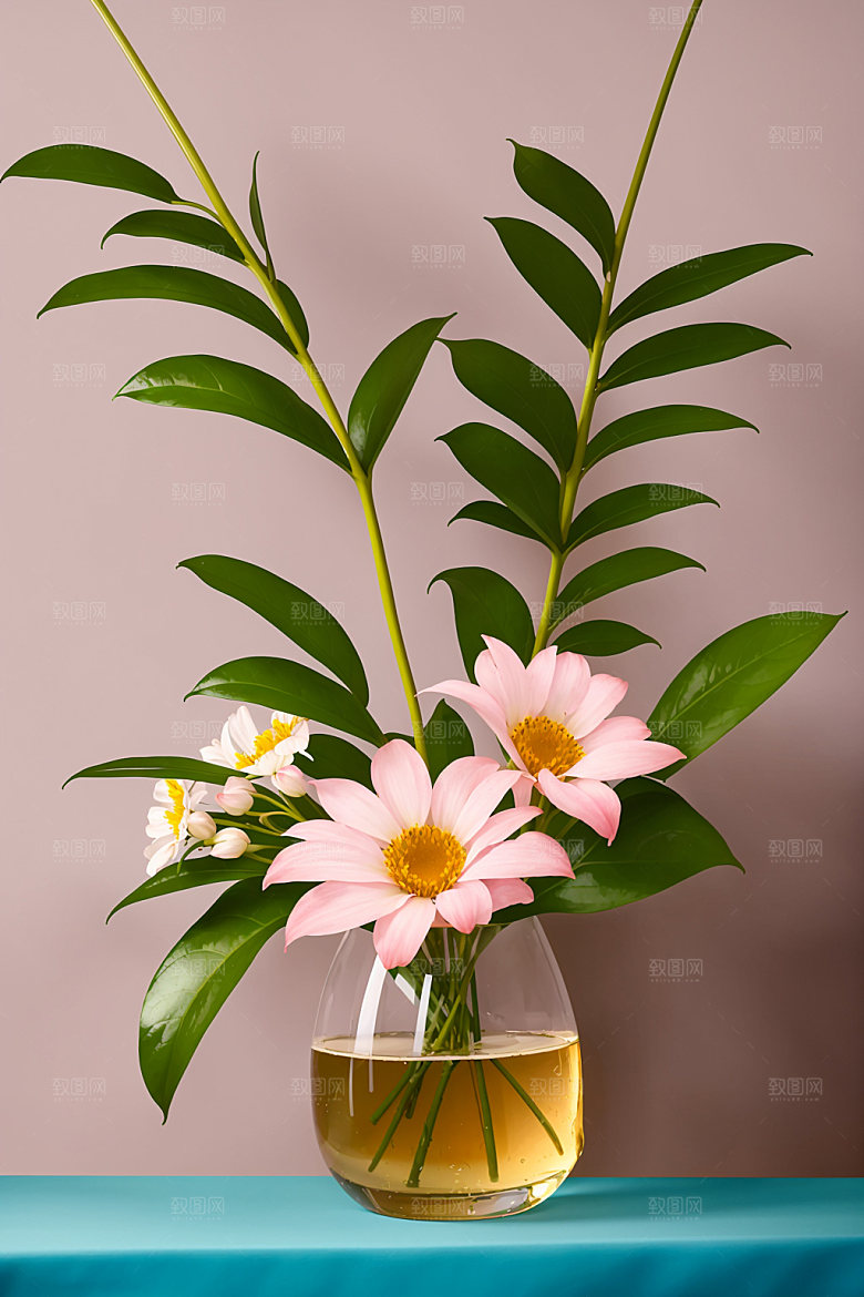 家居花瓶插画软装摄影图
