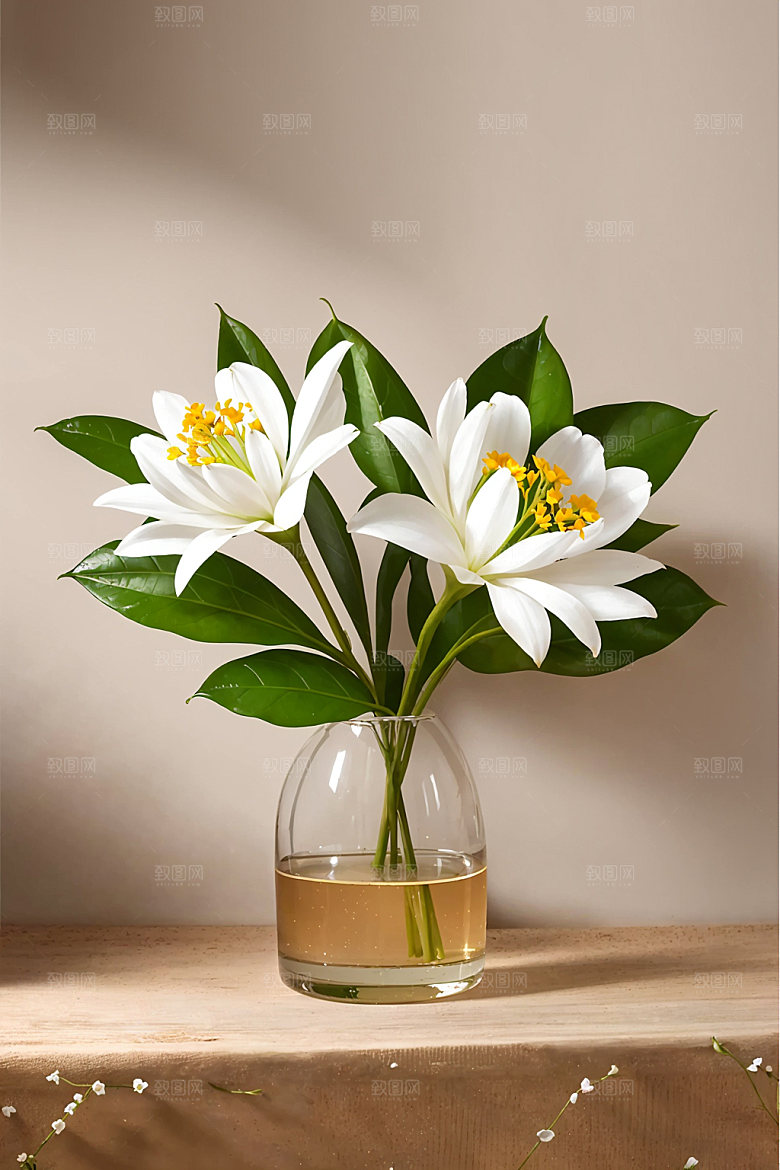 家居花瓶插画雅致摄影图