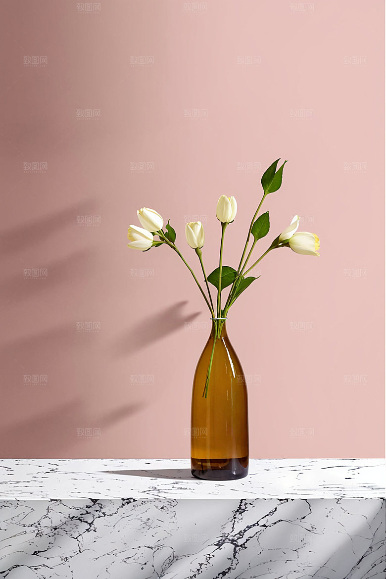 家居花瓶装饰插画摄影图