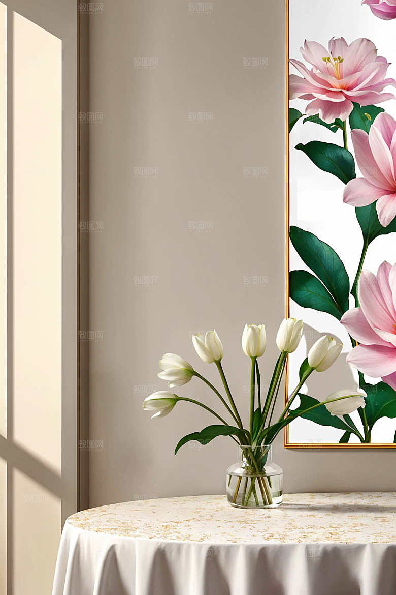 家居花瓶软装雅致摄影图