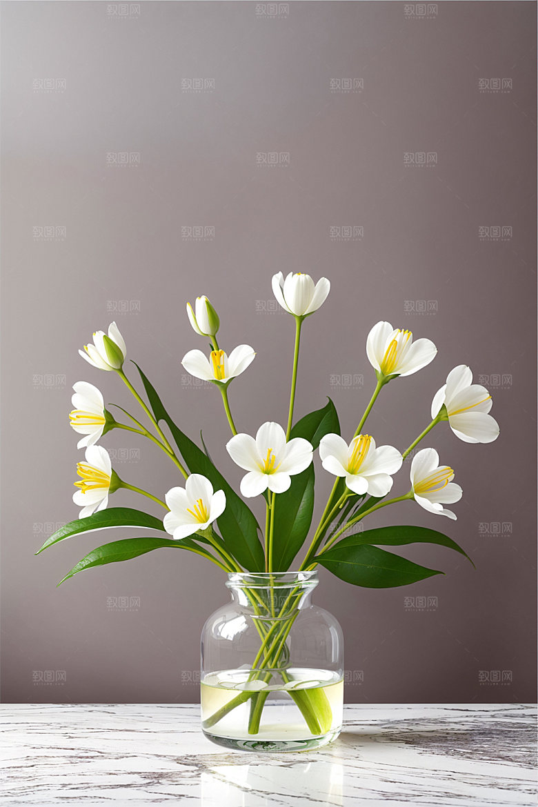 家居花瓶布置插画摄影图