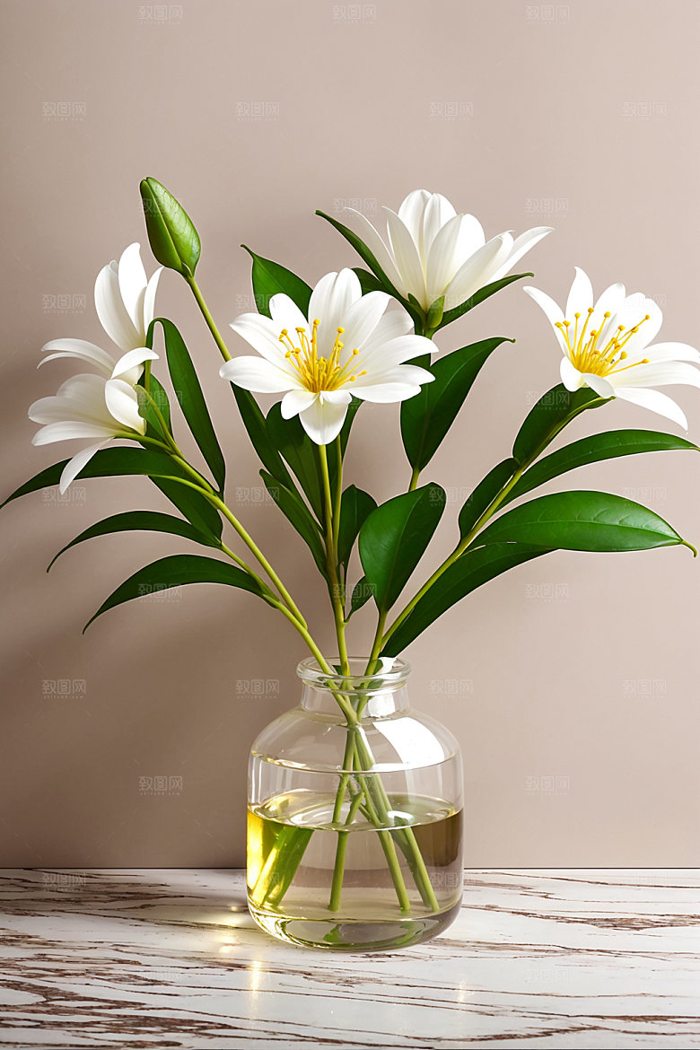 家居花瓶插画软装摄影图