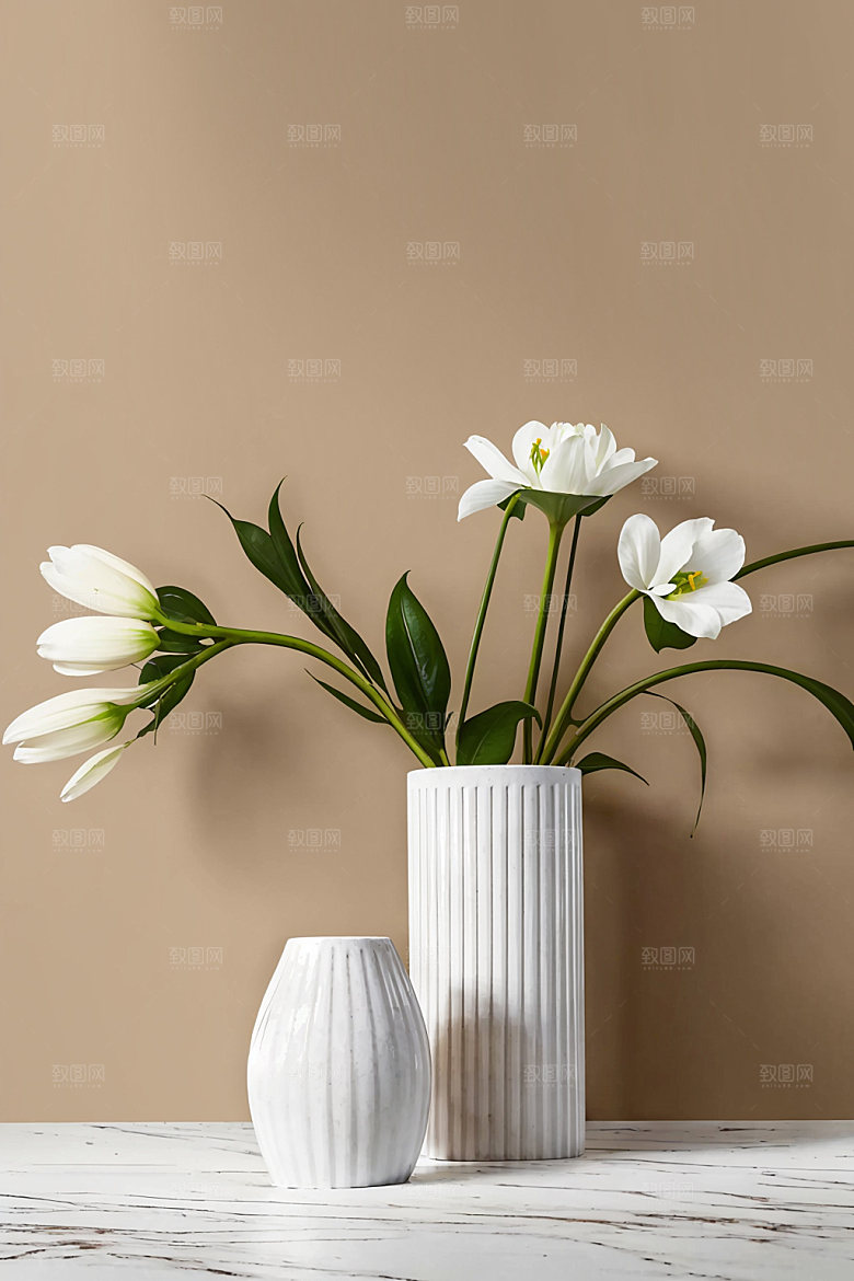 家居花瓶装饰插画摄影图