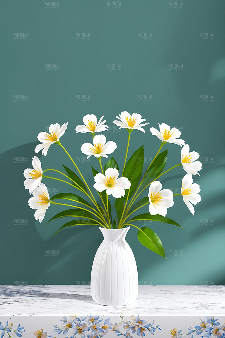 家居花瓶插画室内摄影图