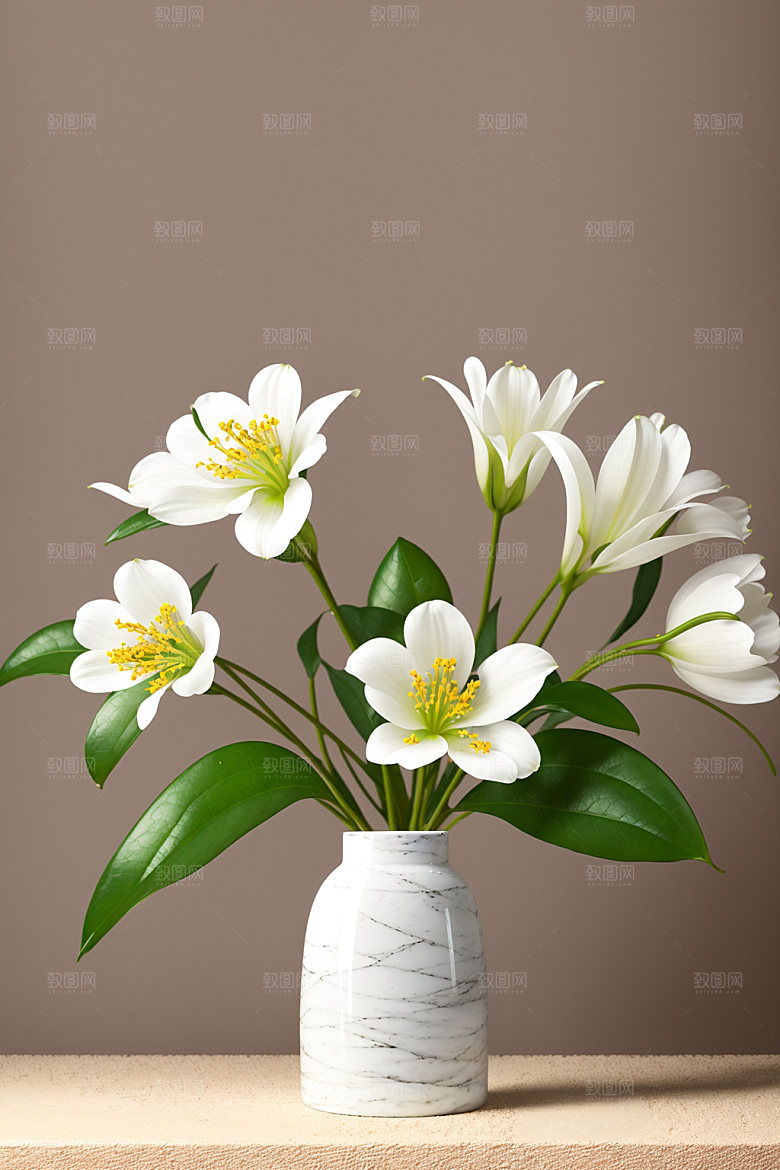 家居花瓶插画布置摄影图