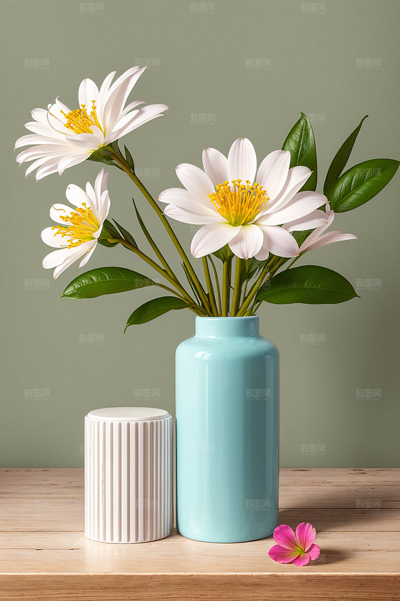 家居花瓶室内插画摄影图