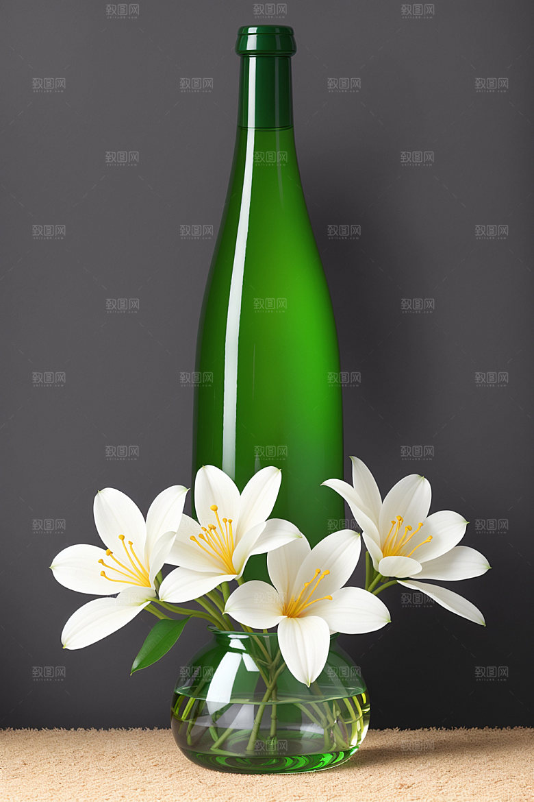 家居花瓶软装插画摄影图