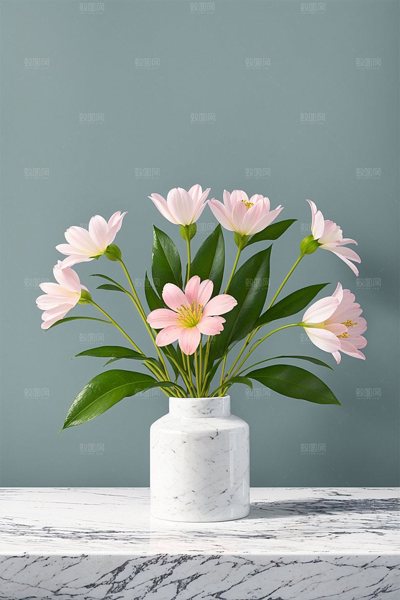 家居花瓶插画室内摄影图