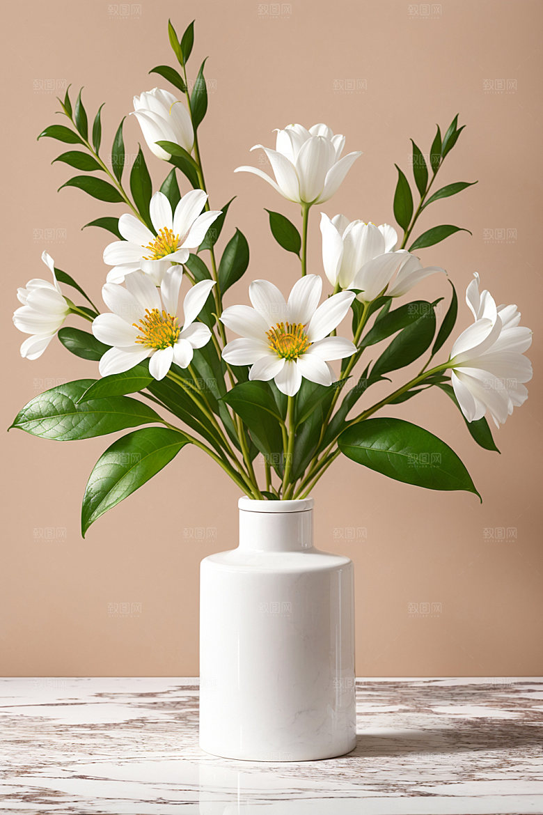 家居花瓶插画高清摄影图