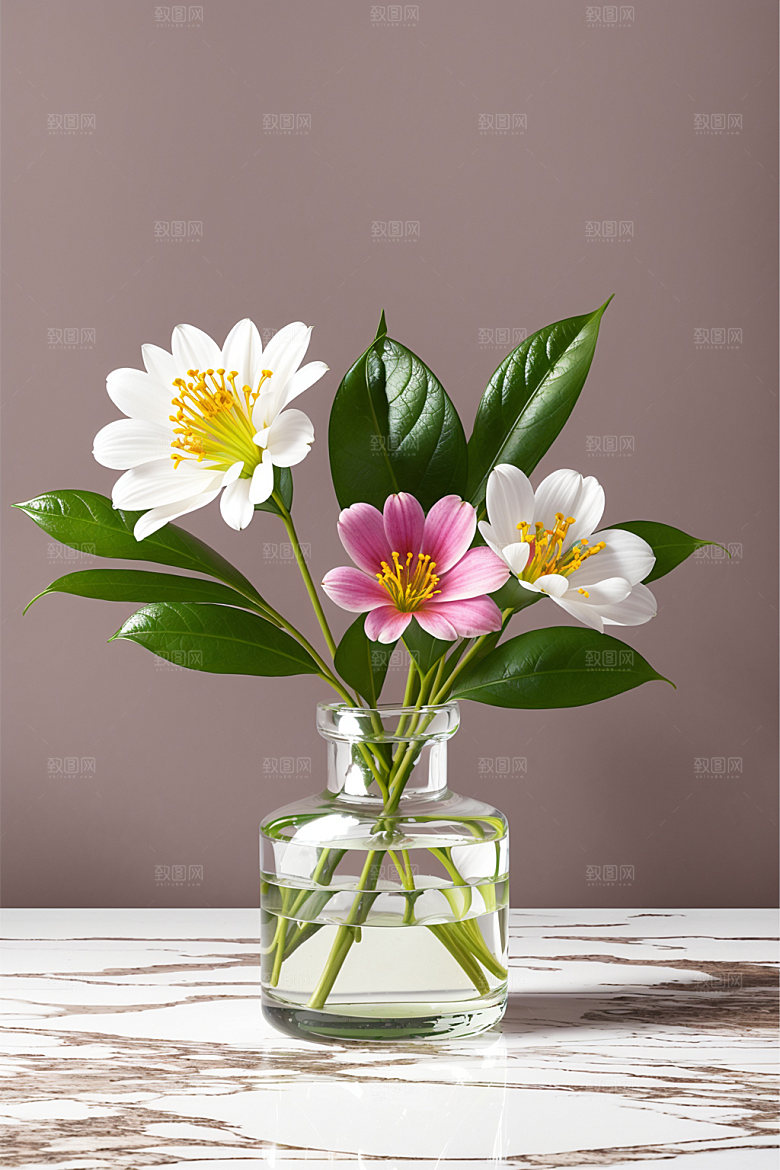 家居花瓶装饰插画摄影图