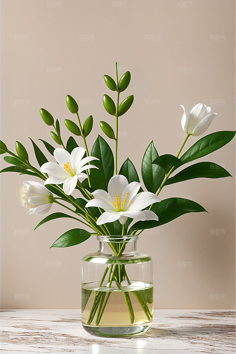 家居花瓶布置高清摄影图