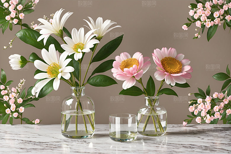家居花瓶插画雅致摄影图