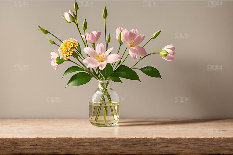 家居花瓶插画软装摄影图