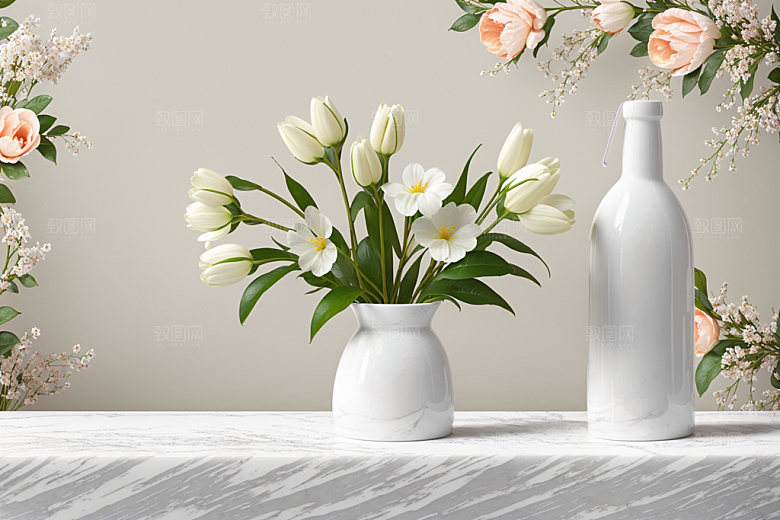 家居花瓶插画雅致摄影图