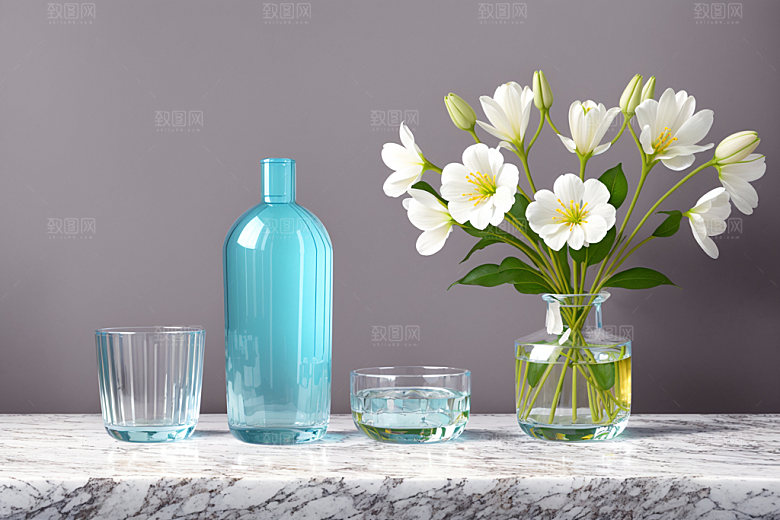 家居花瓶插画软装摄影图