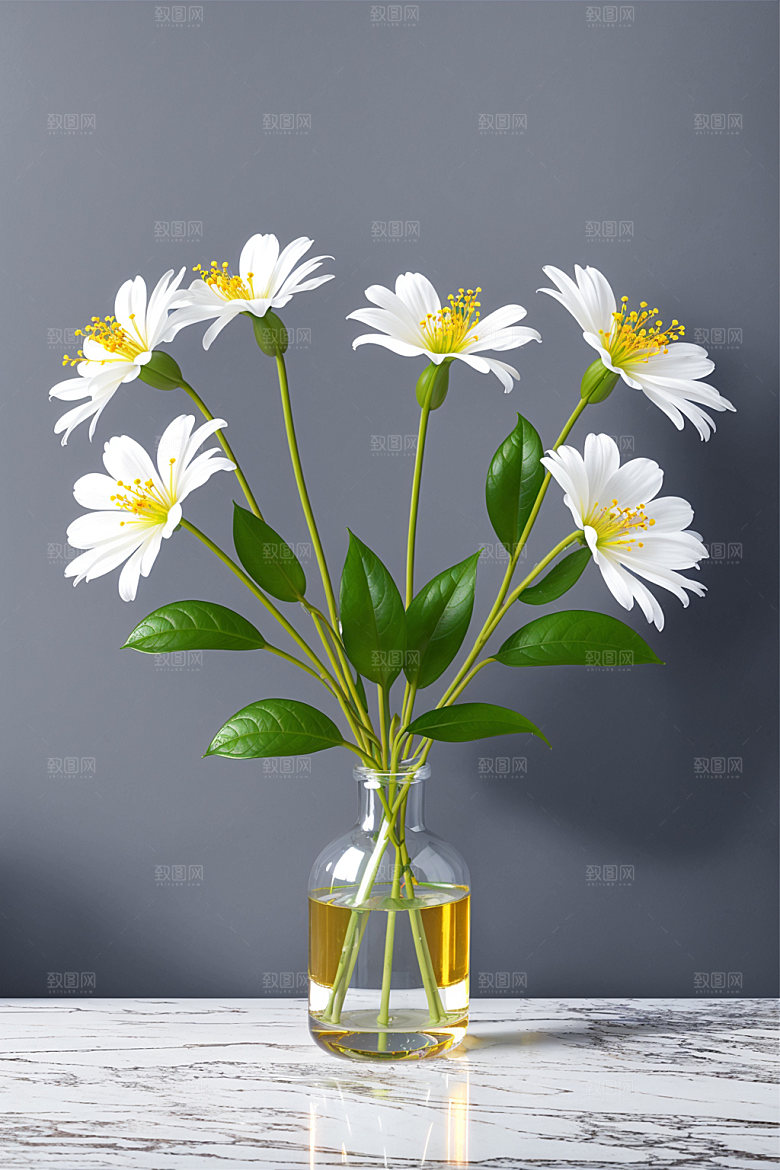 家居花瓶插画高清摄影图