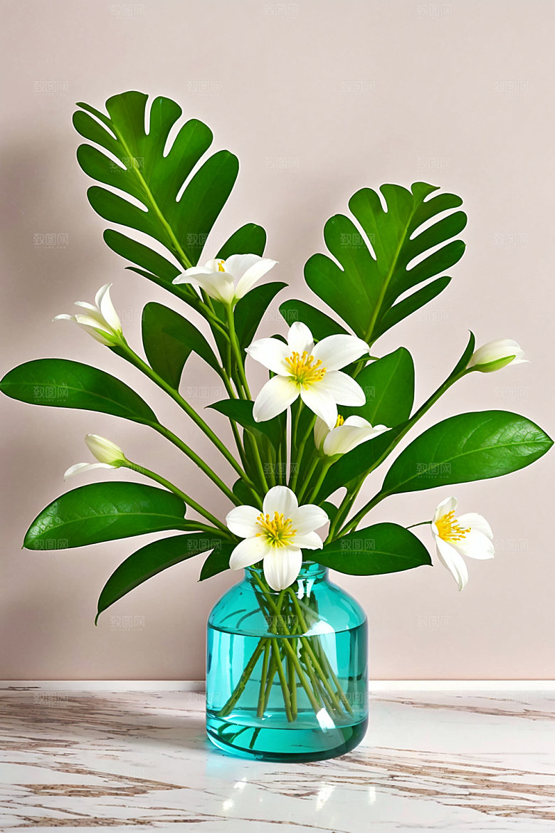 家居花瓶插画软装摄影图