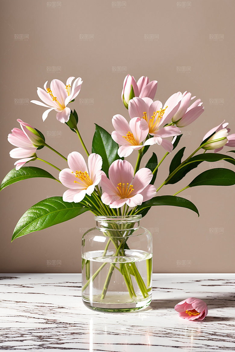 家居花瓶插画装饰摄影图