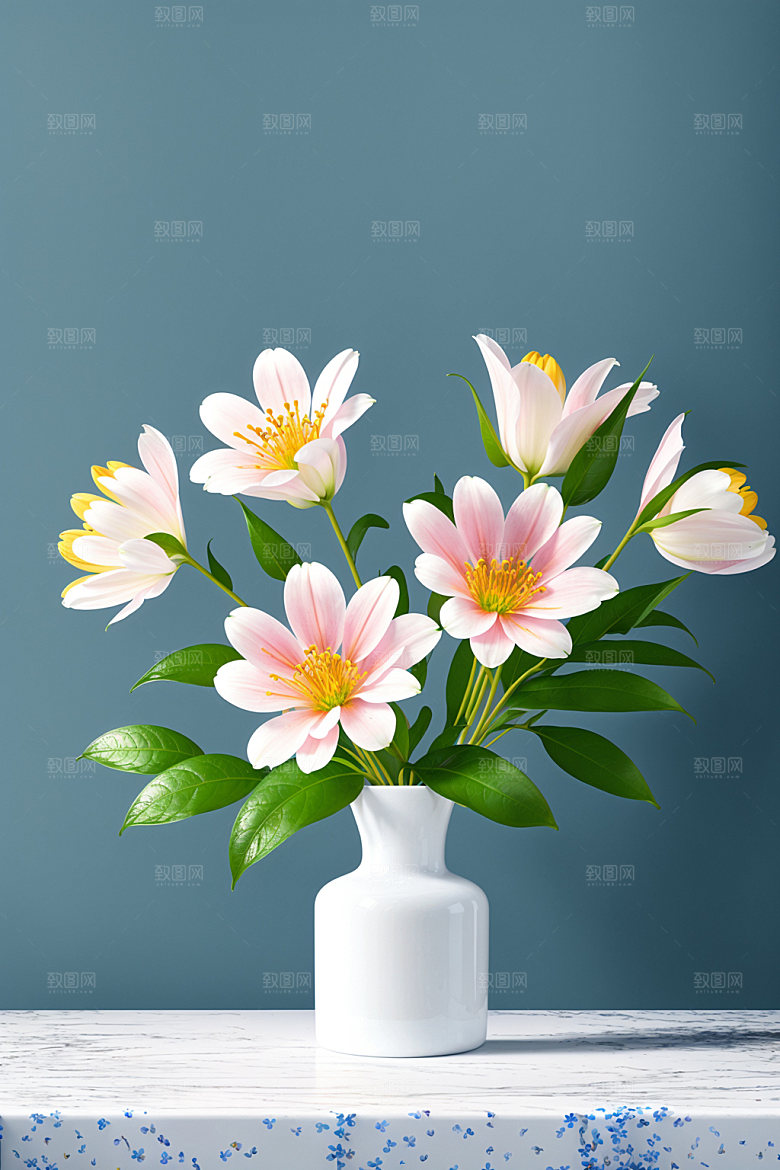 家居花瓶室内鲜切花摄影图