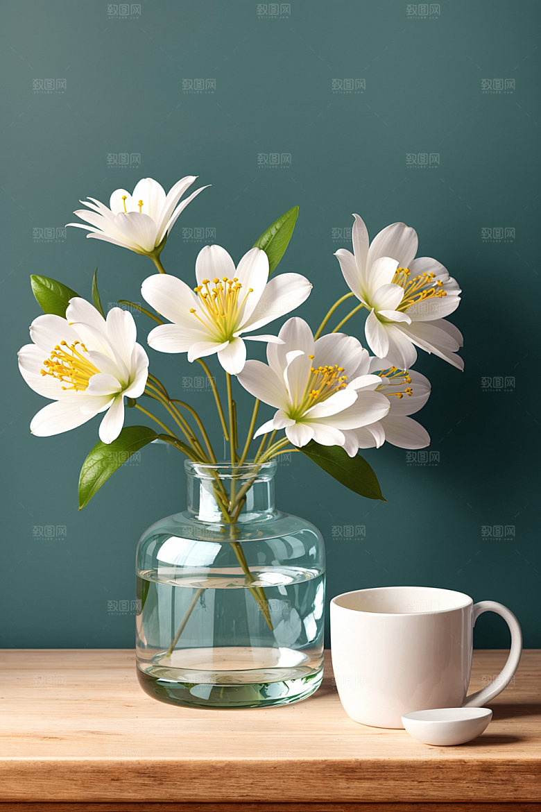 家居花瓶插画高清摄影图