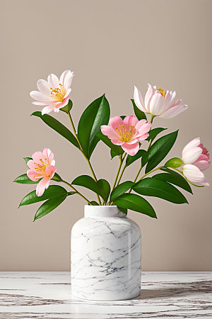 家居花瓶插画软装摄影图