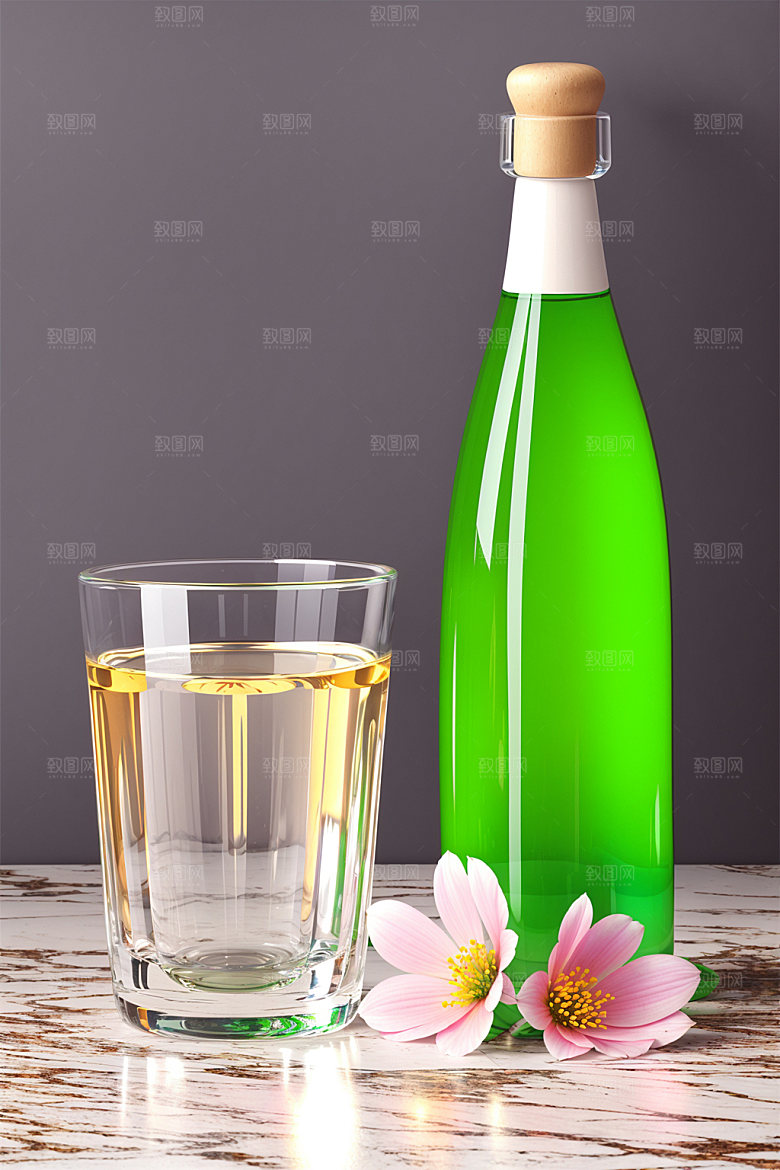 家居花瓶装饰鲜切花摄影图