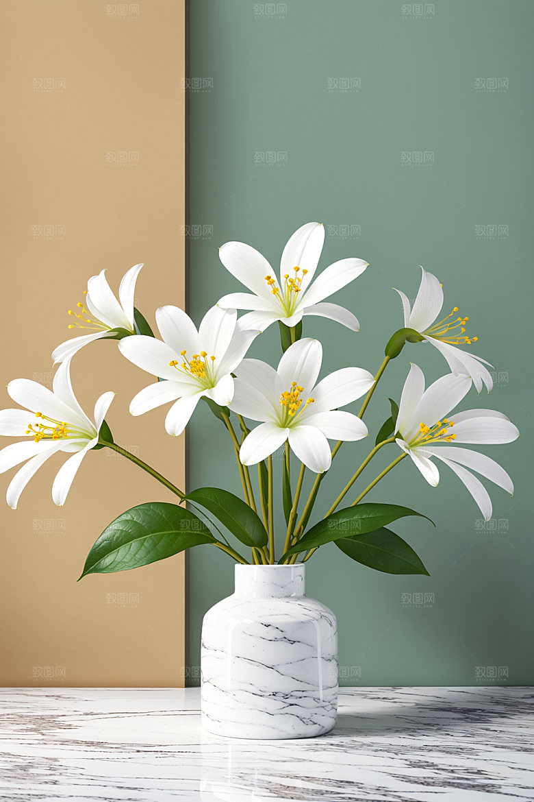 家居花瓶雅致插画摄影图