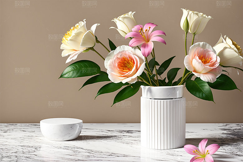 家居花瓶高清插画摄影图