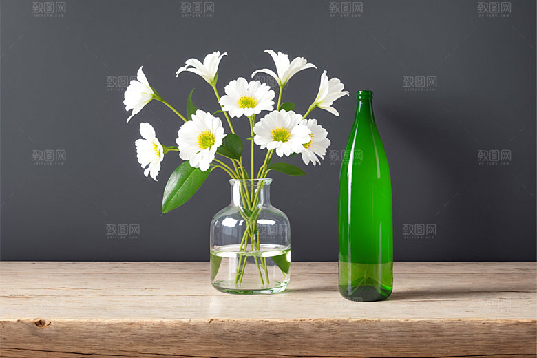 家居花瓶插画雅致摄影图