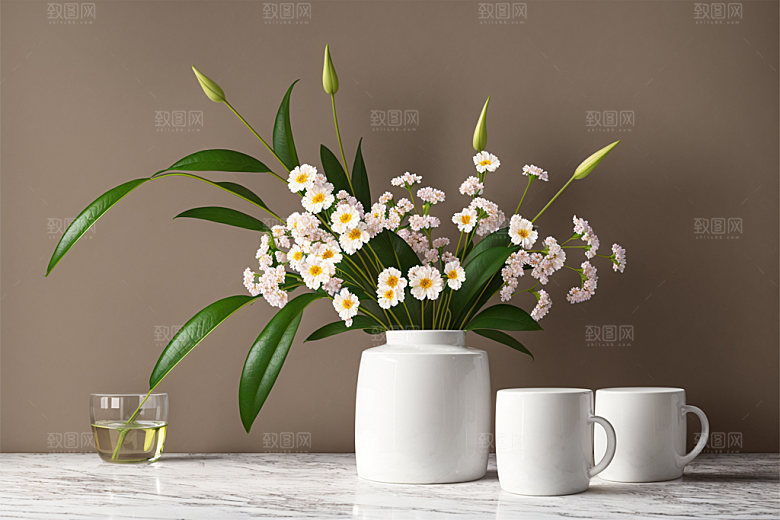 家居花瓶氛围感软装摄影图