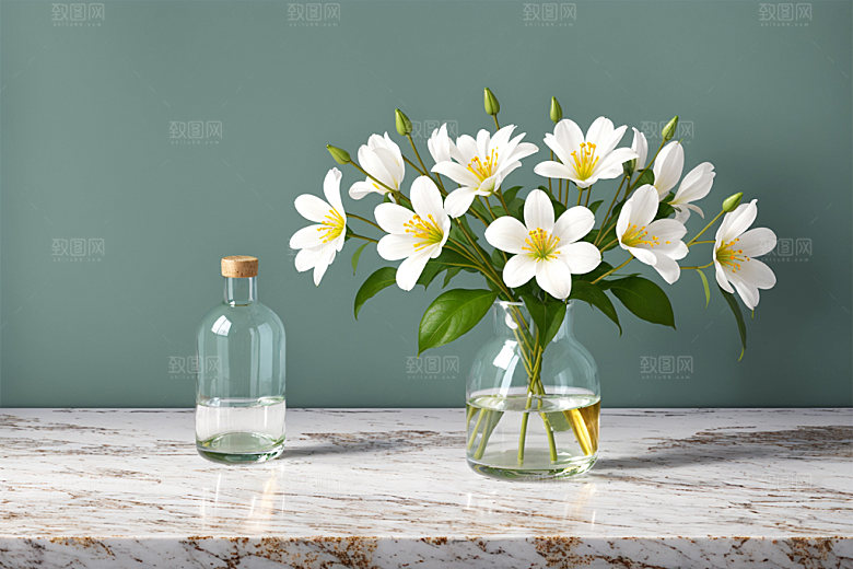 家居花瓶插画软装摄影图