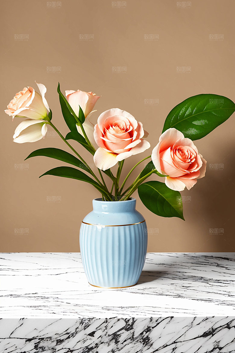 家居花瓶装饰插画摄影图