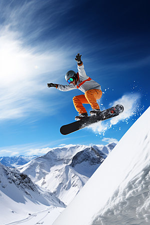 冬季滑雪单板滑雪极限运动矢量素材
