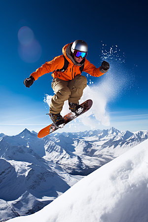 冬季滑雪户外极限运动矢量素材