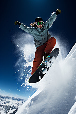 冬季滑雪户外人物摄影矢量素材