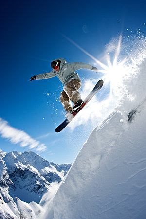 冬季滑雪人物摄影单板滑雪矢量素材