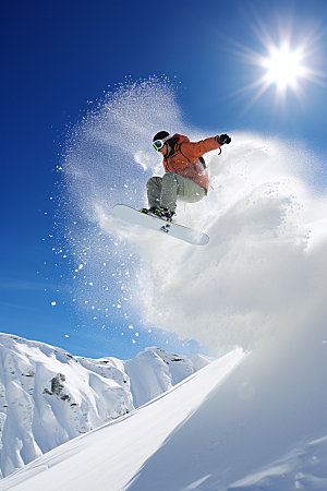 冬季滑雪人物摄影空中起跳矢量素材