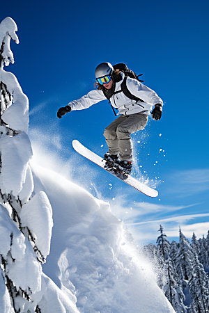 冬季滑雪极限运动户外矢量素材