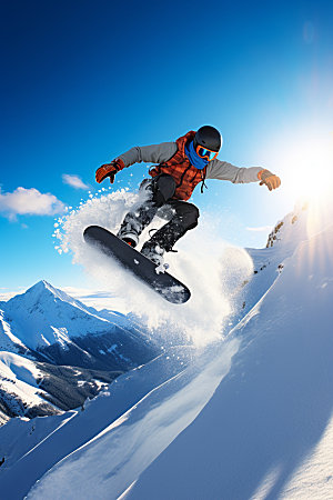 冬季滑雪户外极限运动矢量素材