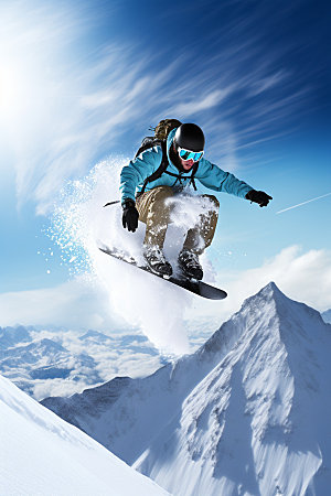 冬季滑雪户外空中起跳矢量素材