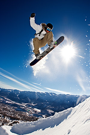 冬季滑雪极限运动空中起跳矢量素材