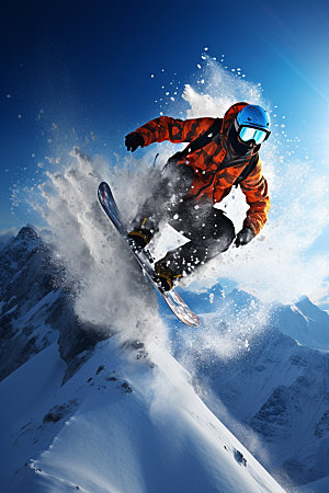 冬季滑雪单板滑雪空中起跳矢量素材
