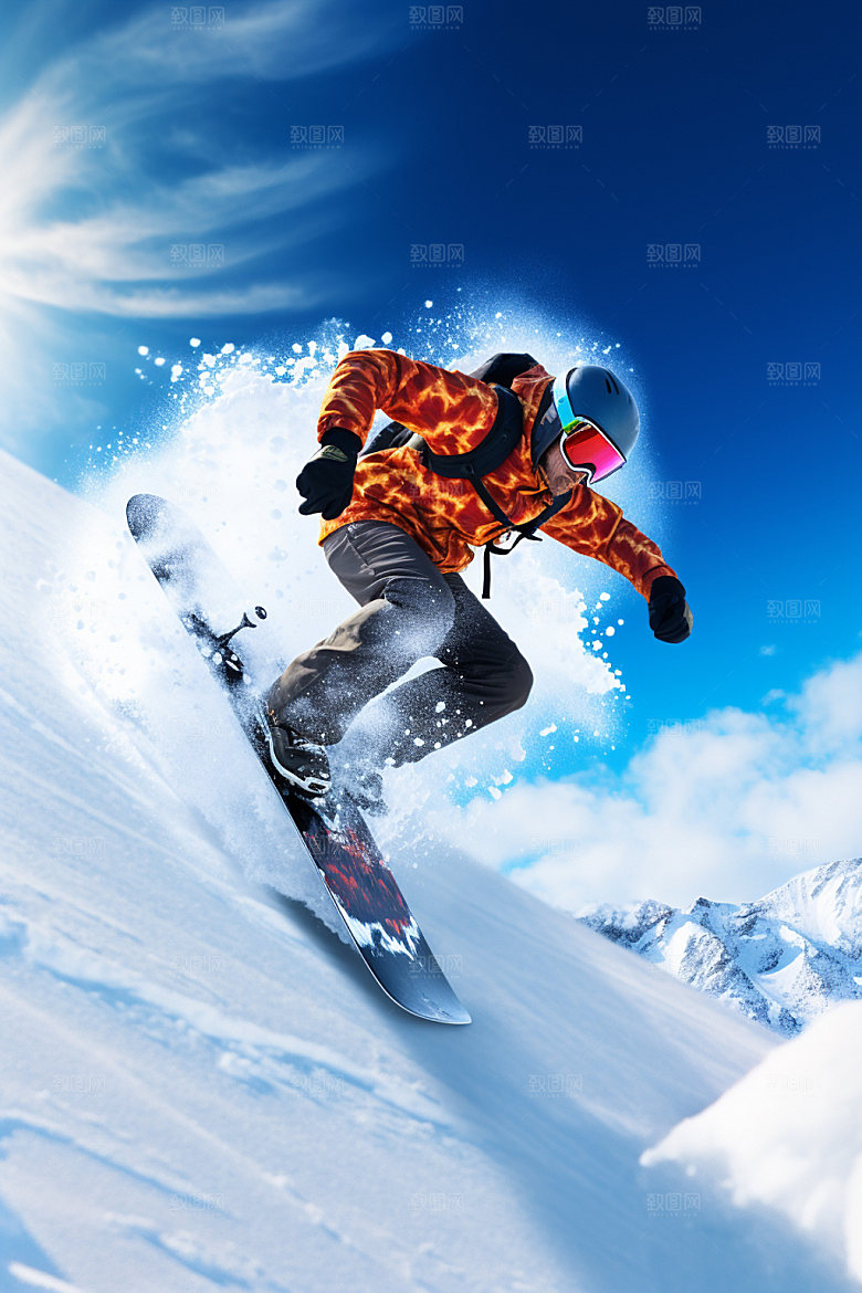冬季滑雪人物摄影单板滑雪矢量素材