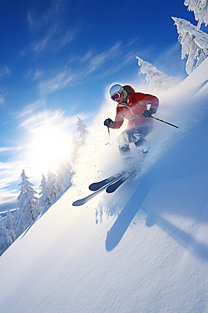 冬季滑雪人物摄影极限运动矢量素材