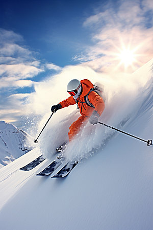 冬季滑雪人物摄影极限运动矢量素材